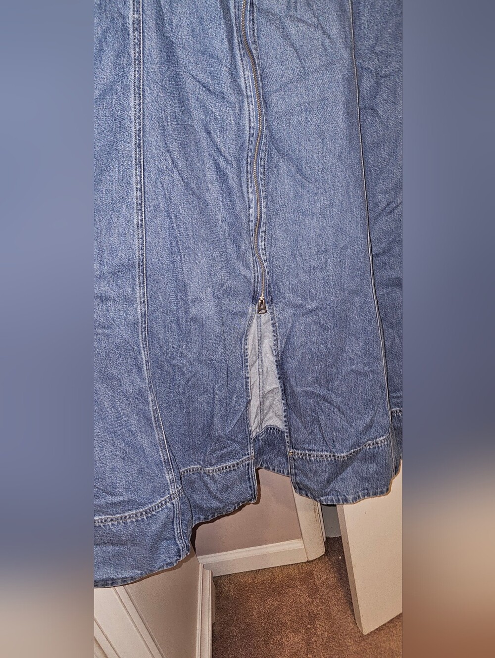 GAP Strapless Blue Denim Midi Dress - Picture 13 of 13